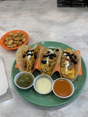 The enchilada Three Amigos Breakfast Tacos