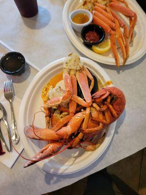 Lobster..crab..and shrimp