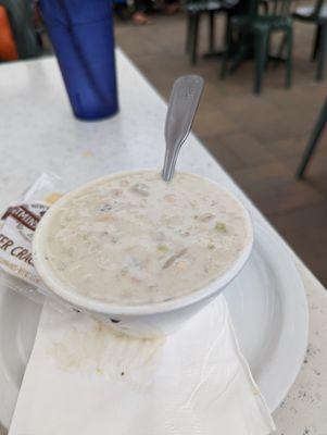 Cup of Clam Chowder Soup.