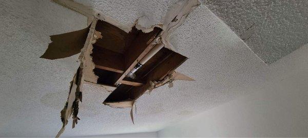 Hole in ceiling