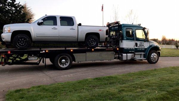 Picture of my Chevy on the fox tow truck!