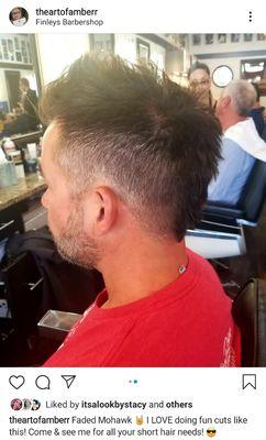 Faded Mohawk! I love doing fun cuts like this!