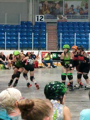 Erie roller derby are sore losers. They walked out after getting wrecked by the wrecking dolls.