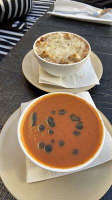 Tomato soup & French onion