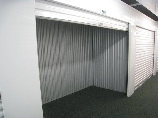 Some of our 5x10s have a large door on long wall. See everything at a glance.