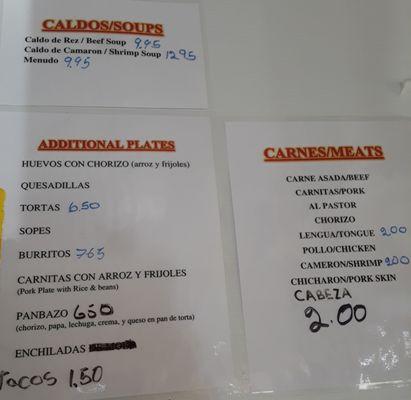 menu