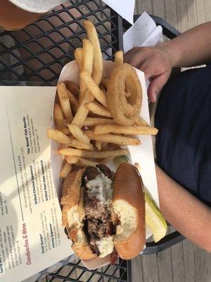 Burger with regular fries