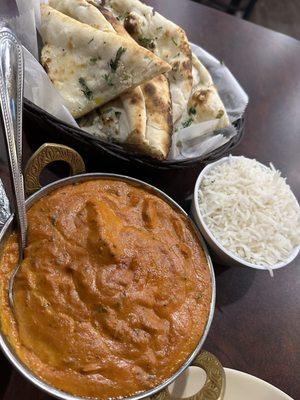 Butter Chicken, garlic Naan