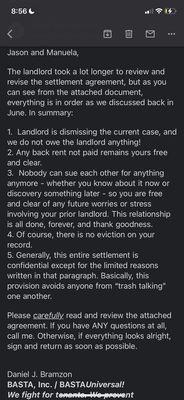 Illegally evicted and this is the settlement deal: No financial compensation for the trouble whatsoever.