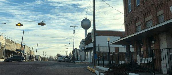 classic Texas one street and a traffic light, but the restaurant is closer to Mexico