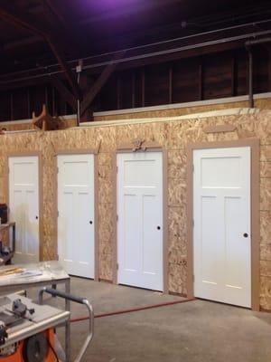 Completed doors. Students gets to hang and trim doors in the Residential Construction program.