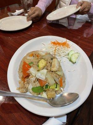 thai Golden Field Fried Rice with veggies and no egg