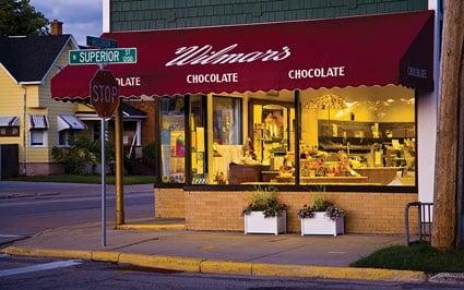 Wilmar Chocolates storefront at 1222 N Superior, Appleton, WI, 54911