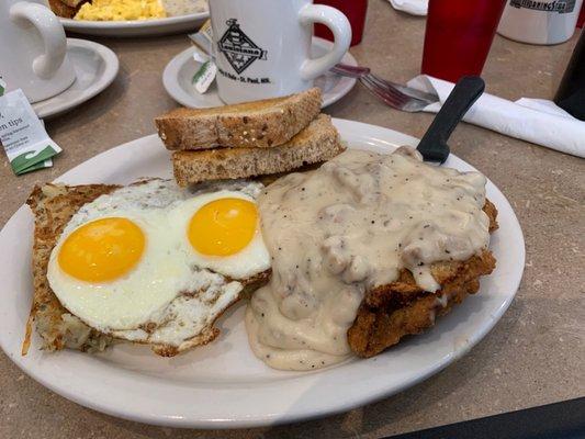 Chicken Country Fried Steak & Eggs