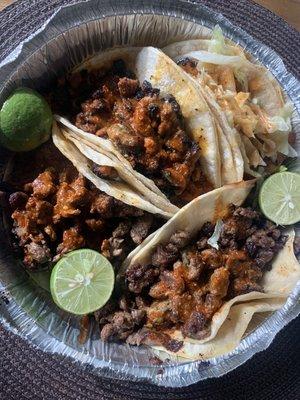 Tacos de Asada, Al Pastor, Camaron