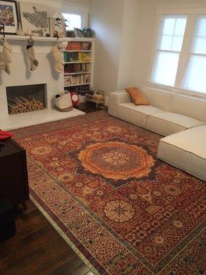 Amazing transformation from empty and cold feeling to warm, cozy and complete room. Indeed rugs are the sole of a beautiful home.