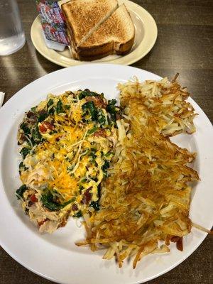 Turkey, Spinach, Bacon Scramble