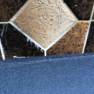 Tile grout stains not cleaned