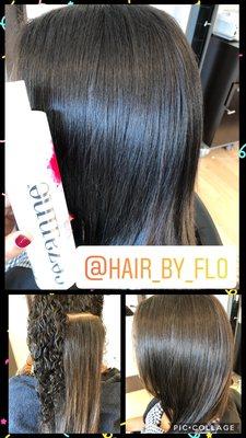 Before and after Cezanne nontoxic, formaldehyde free keratin treatment