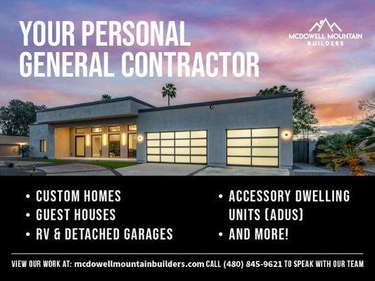 McDowell Mountain Builders is your personal general contractor in Scottsdale, Phoenix, Fountain Hills, Arcadia, Tempe, Mesa, ...