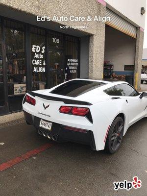 My C7 Corvette in the shop for wheel Balance & Alignment.