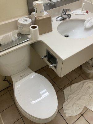 Toilet counter  Toilet top has no actual cover