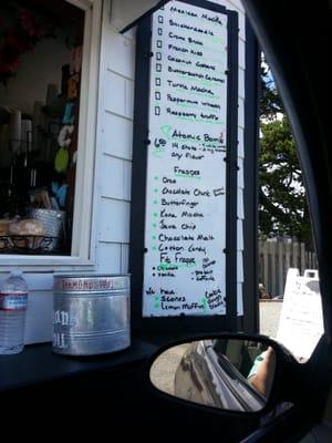 Drink menu for the day, lots of choices. I highly recommend the kona mocha.