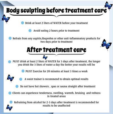 Body sculpting preparation and aftercare