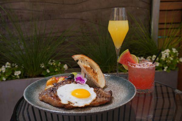 Northeast Style Thai Rib Eye Steak & Eggs | Served During Breakfast from 9am - 2pm daily