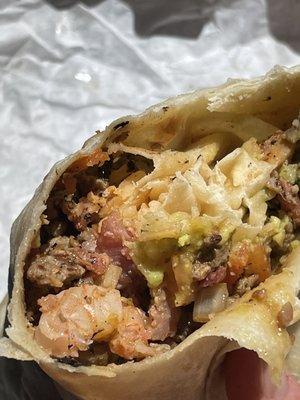 Inside of burrito