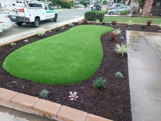 Artificial Grass and Drought Tolerant Landscape Installed