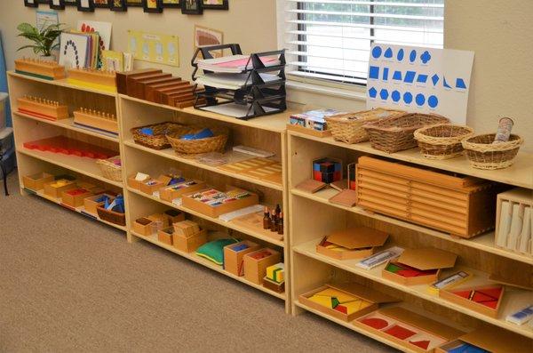 Classrooms equipped with full sets of Montessori materials