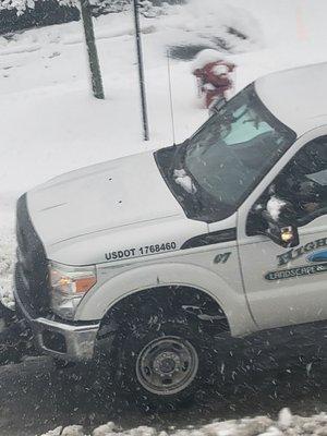 The truck of the person who yelled and cussed at the plaza customer.