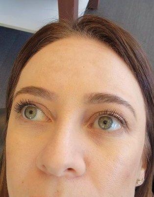 Brow threading and tint