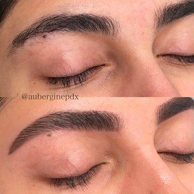 Before & After Brow Shaping. Threading & Waxing Available.