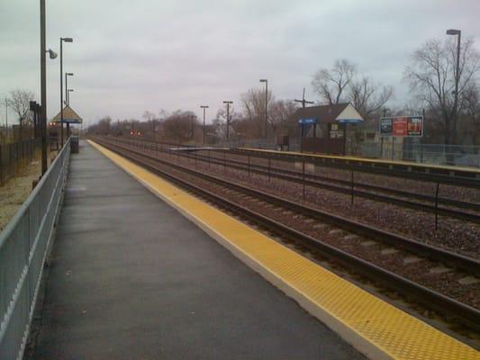 On the Metra platform facing downtown.