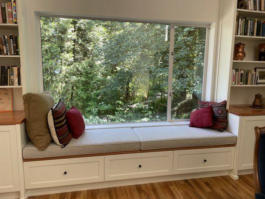 Lim's Upholstery made these two beautiful window seat cushions.