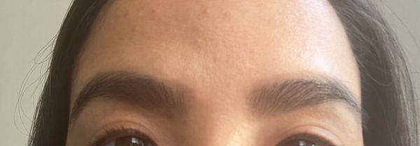 Eyebrows with tint will fade day 1