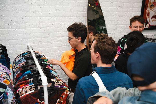 Shoppers at the zero waste Daniel store (257 Varet street)