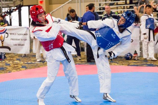 Erica vs Japan Team Member, World Taekwondo Pan-Am President's Cup, Oct 2017, Las Vegas, NV