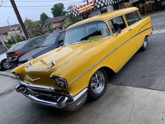 57 Chevy wagon with manual to Auto trans conversion