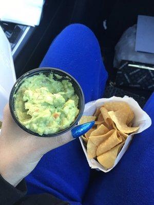 Guacamole with hot fresh chips