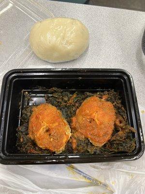 Efo Riro Stew and Swallow