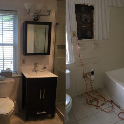 BEFORE AFTER Bathroom remodeling