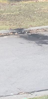 What a mess he left and neighbors driveway is the same. Cary Springbrooke subdivision .