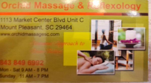 This is the business card I picked up after I paid for the foot massage service at the register.