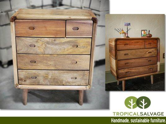 Add unique character to your home with this multi drawered bureau. Our "Banyak Bureau" is beautifully handcrafted and made with exotic woods