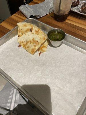 Short Rib Quesadilla $16 for a tiny portion.