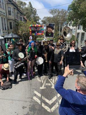 MJ's Brass Boppers kindly posing for a photo with us after our procession. They were incredible!