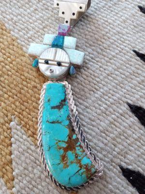 Little Maidan made of Turquoise,  Mother of Pearl and Opal in Sterling Silver